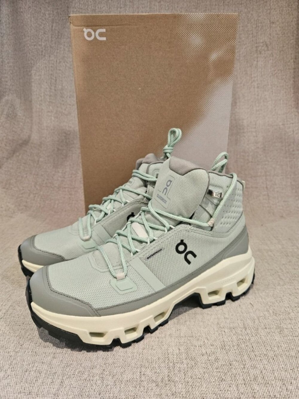 On Cloudrock Mid WP Mineral/Aloe Women’s US 8